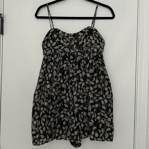 Zara Black and Cream Floral Romper